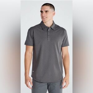 Stylish Gray Polka Dot Polo Shirt